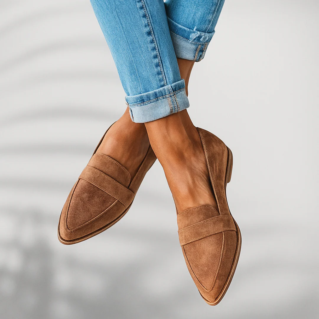 Dame Loafers med Spids Tå Klassiske Slip-On Flade Sko