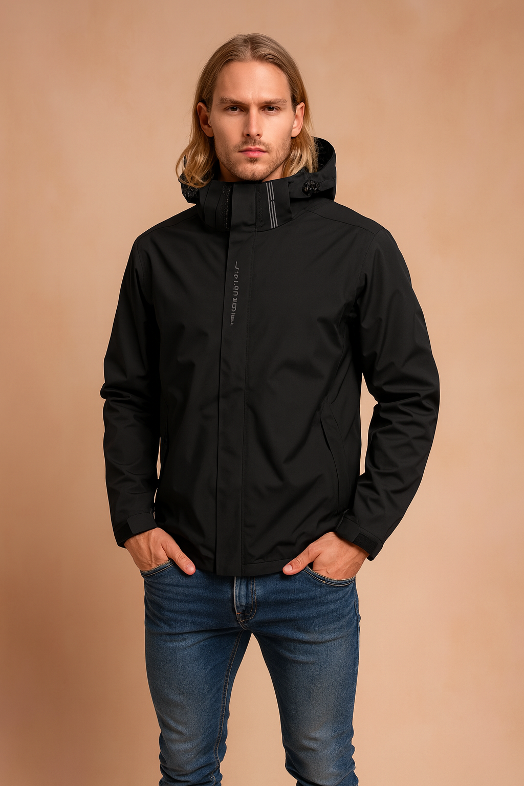 Giacca a vento leggera con cappuccio da uomo - strato outdoor regolabile per passeggiate, viaggi e uso quotidiano