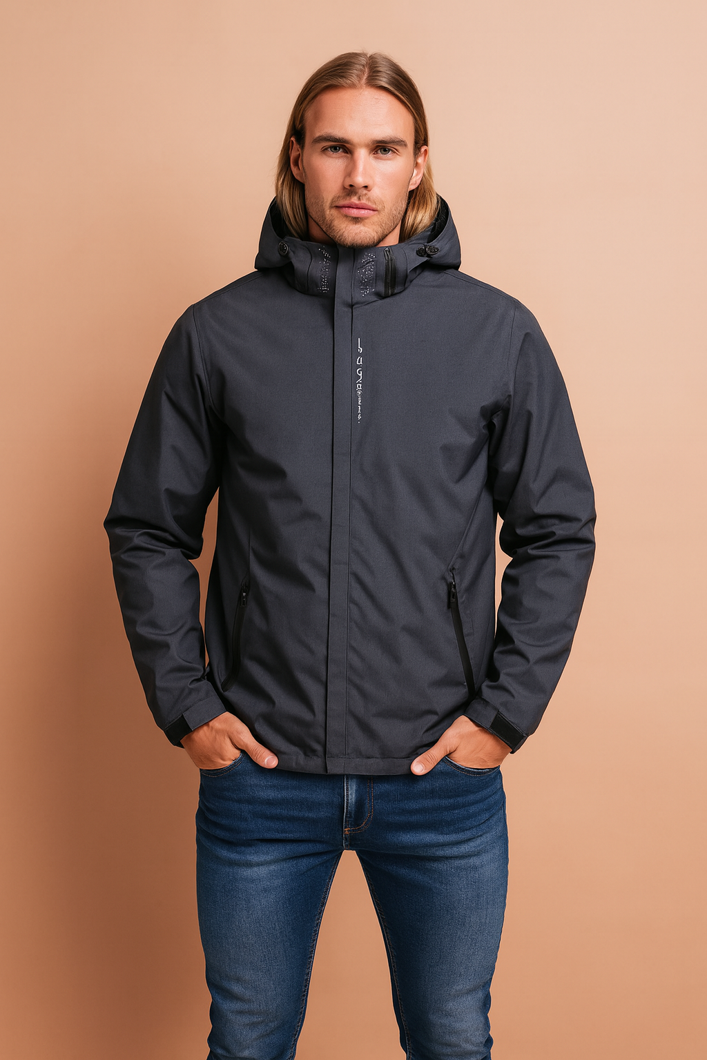 Giacca a vento leggera con cappuccio da uomo - strato outdoor regolabile per passeggiate, viaggi e uso quotidiano