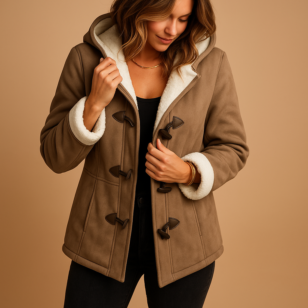 Women’s Hooded Toggle Winter Jacket – Warm Lined Casual Outerwear for Cold-Weather Days
