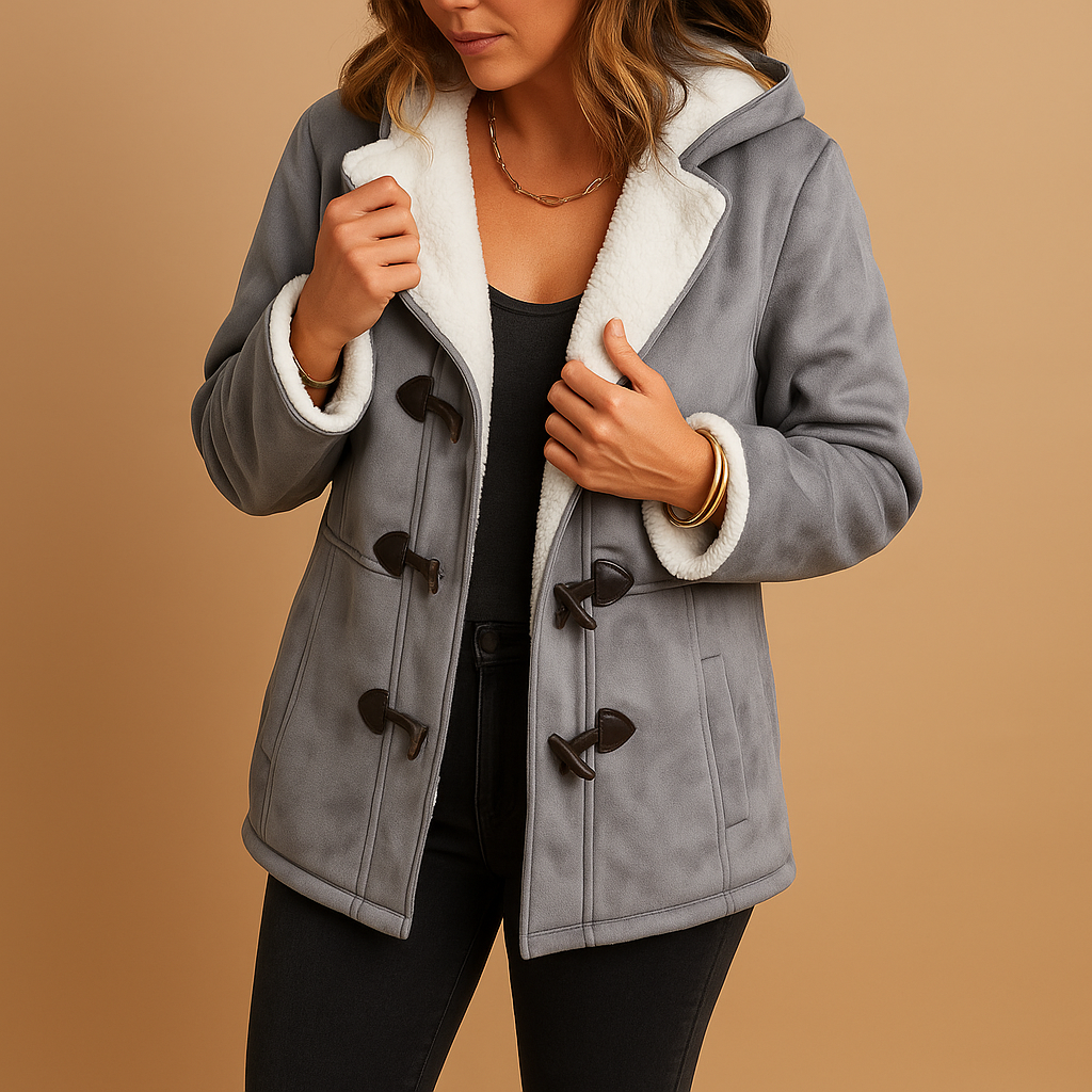 Women’s Hooded Toggle Winter Jacket – Warm Lined Casual Outerwear for Cold-Weather Days
