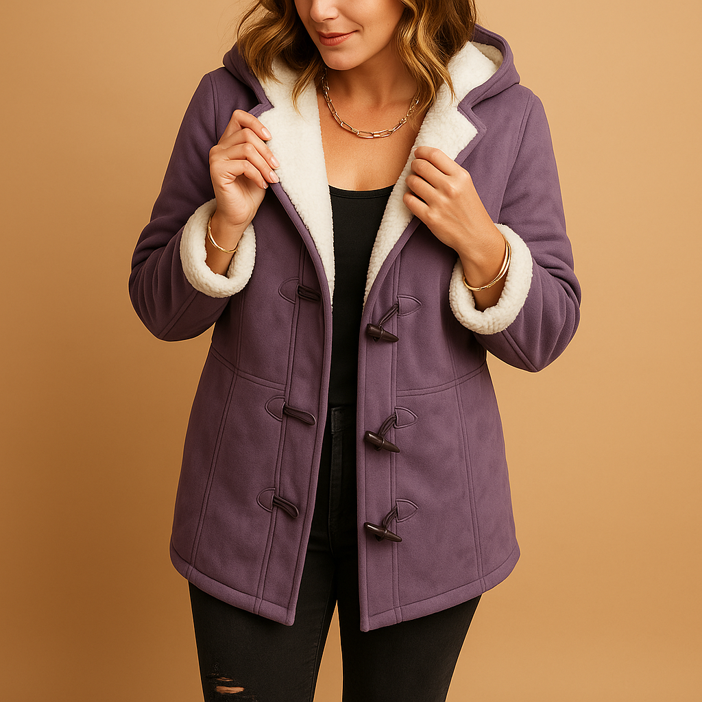 Women’s Hooded Toggle Winter Jacket – Warm Lined Casual Outerwear for Cold-Weather Days