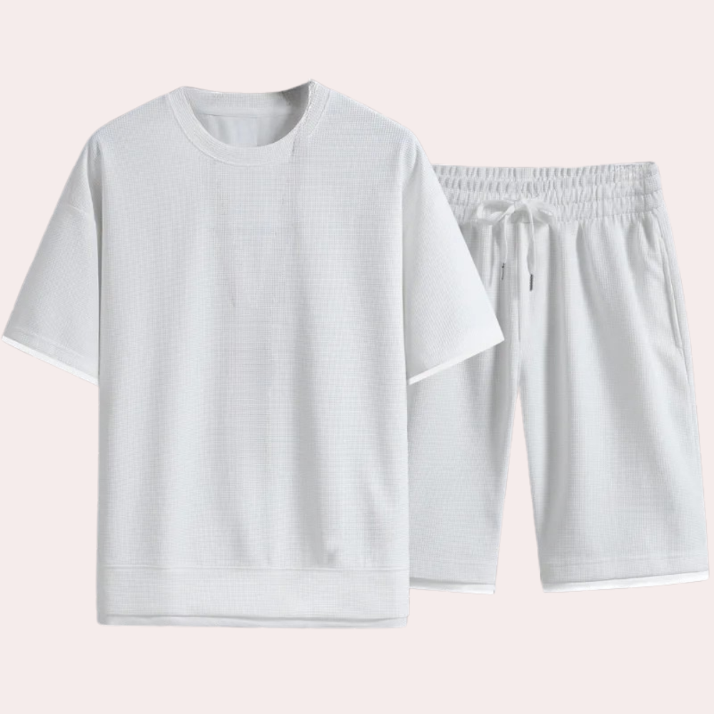 Set de relaxare bărbați din două piese Tricou minimalist și pantaloni scurți
