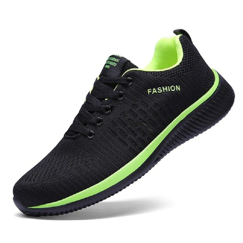 Unisex Lightweight Knit Sneakers – Breathable Lace-Up Sports Shoes with Flexible Cushioned Sole