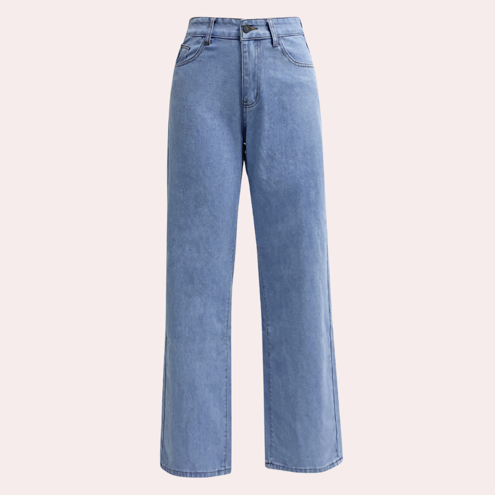Jean droit taille haute pour femme - denim pleine longueur pour le quotidien décontracté, les looks du week-end et les voyages