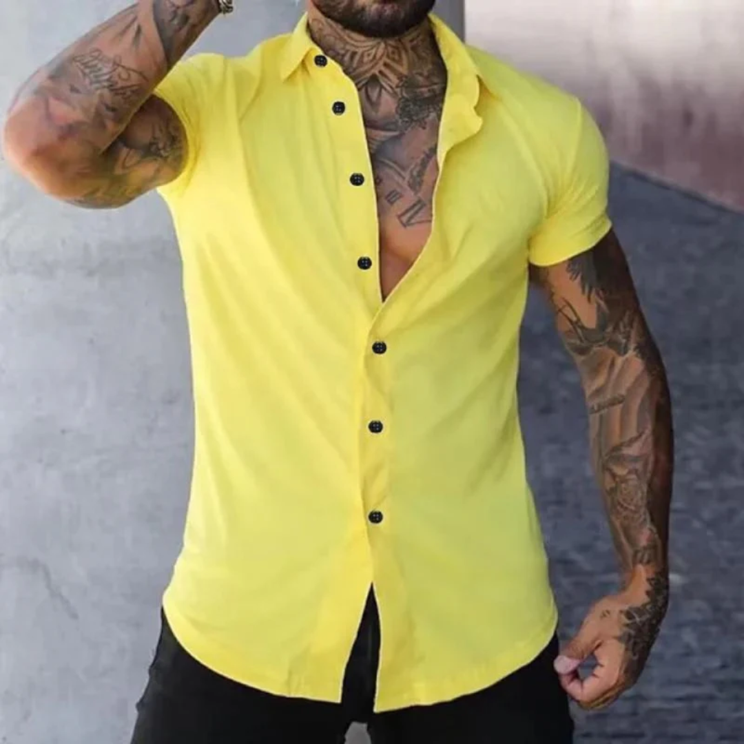 Men’s Slim-Fit Short Sleeve Shirt – Smart Summer Shirt for Casual Wear