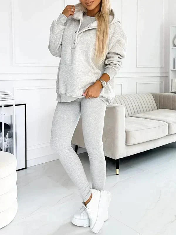 Set met hoodie en legging voor dames – Gezellige tweedelige outfit voor casual dagen