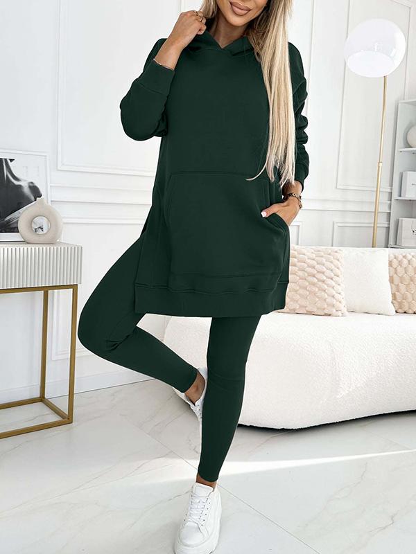 Women’s Longline Hoodie and Leggings Set – Relaxed Two-Piece Outfit for Everyday Comfort