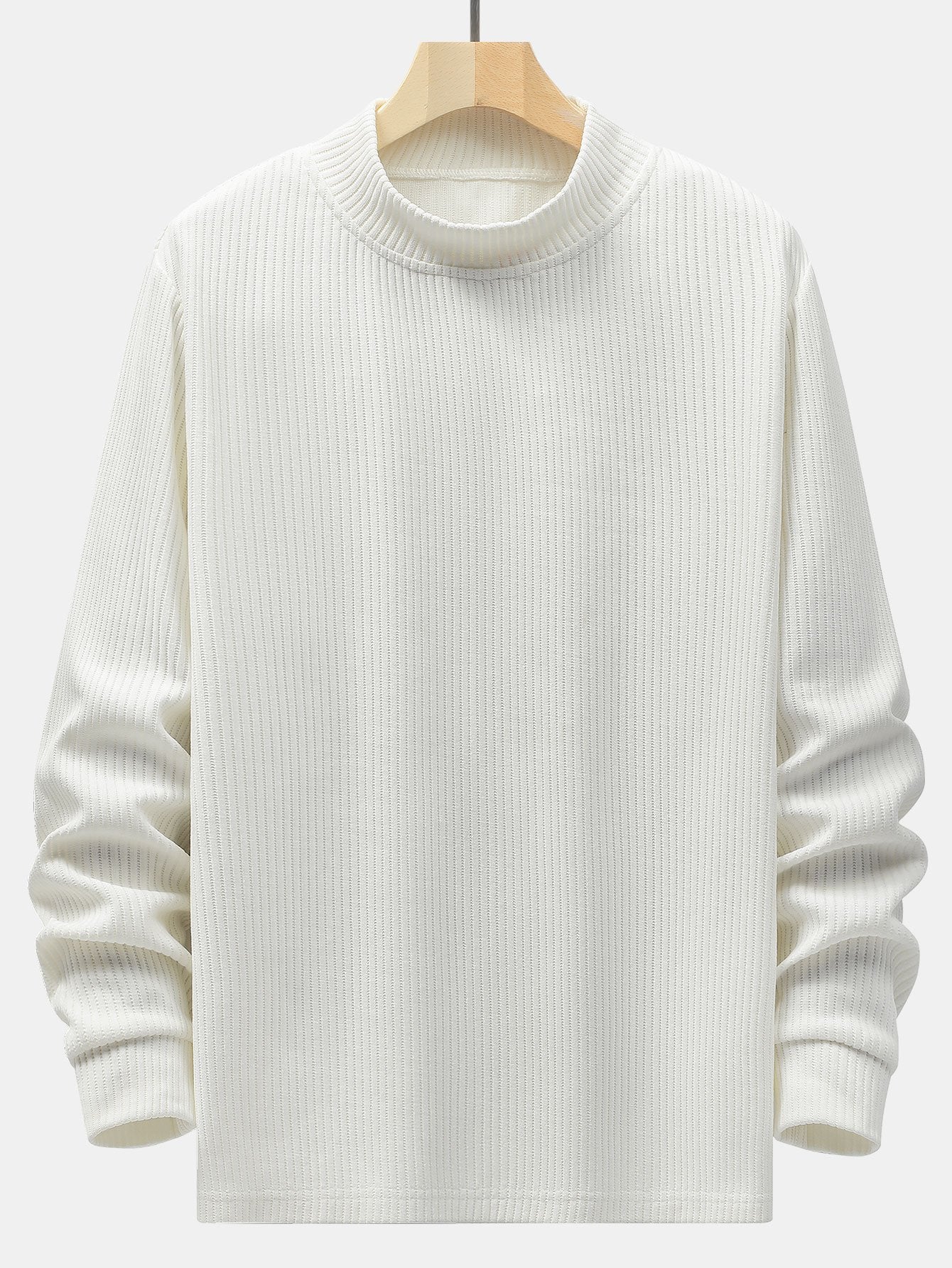 Pull à col montant côtelé pour homme – Couche extensible en mélange de rayonne pour l’automne et l’hiver