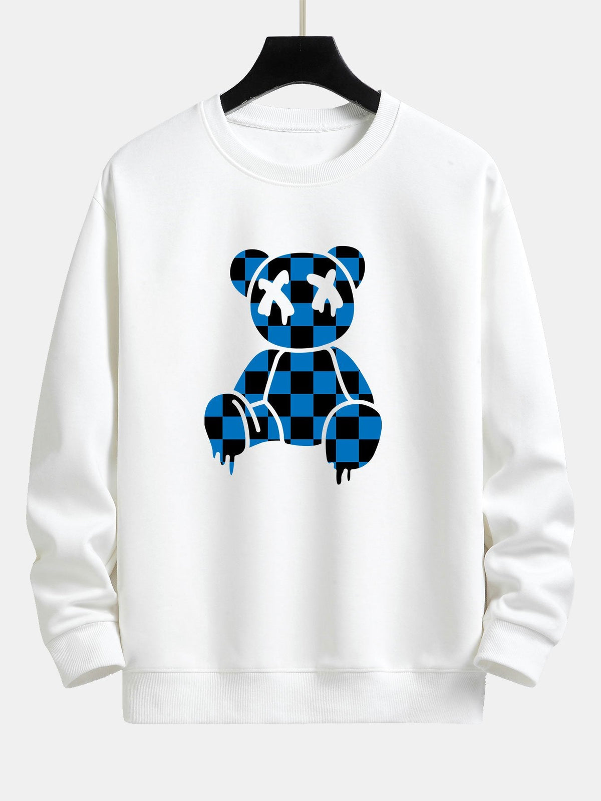 Чоловічий світшот із принтом і круглим вирізом – вільного крою, зі змішаної бавовни, з довгими рукавами, манжетами та поясом у рубчик, для повсякденного носіння у стилі кежуал