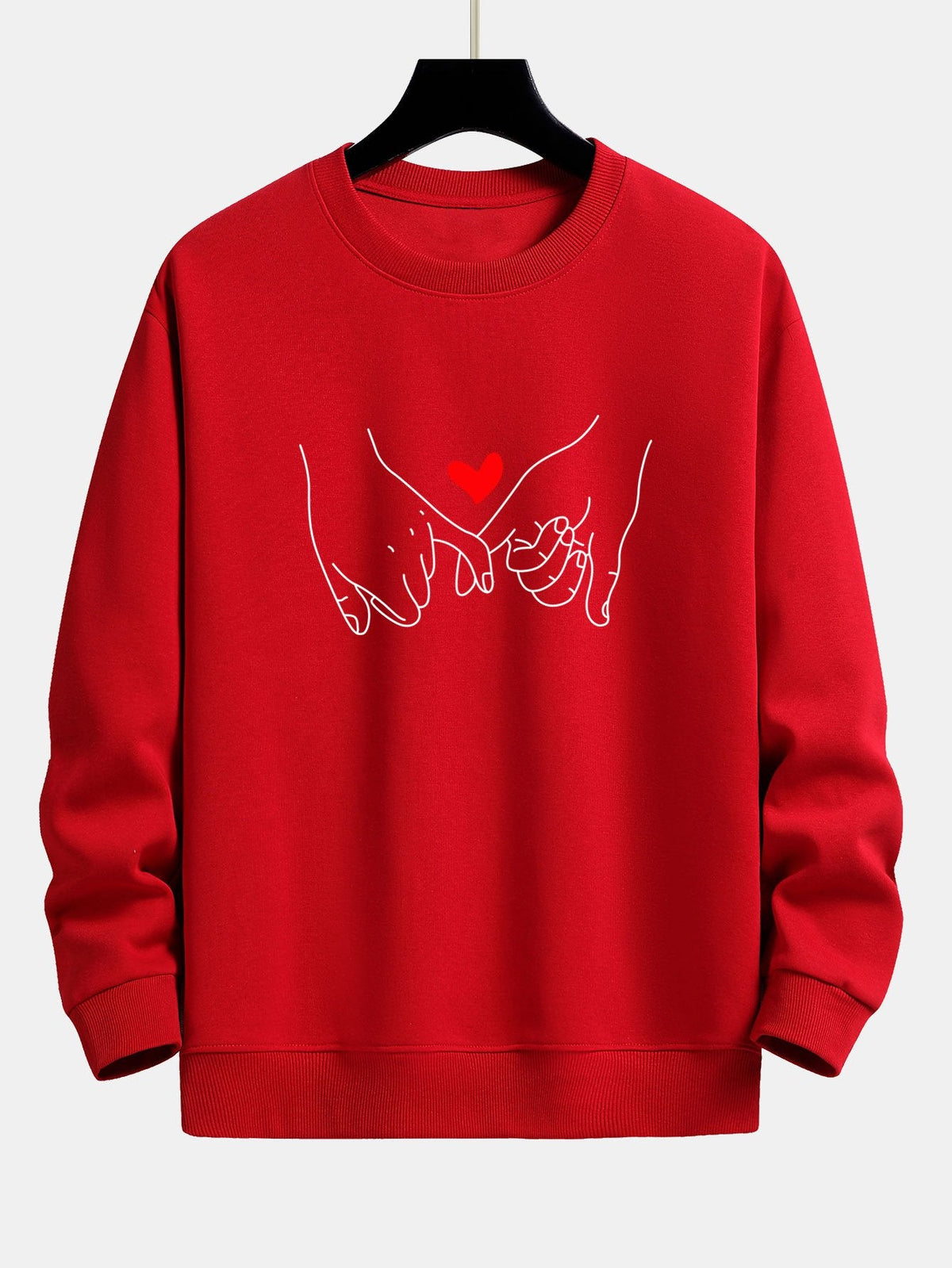 Sweatshirt til mænd med print og rund hals - afslappet pasform, bomuldsblanding og hverdagskomfort