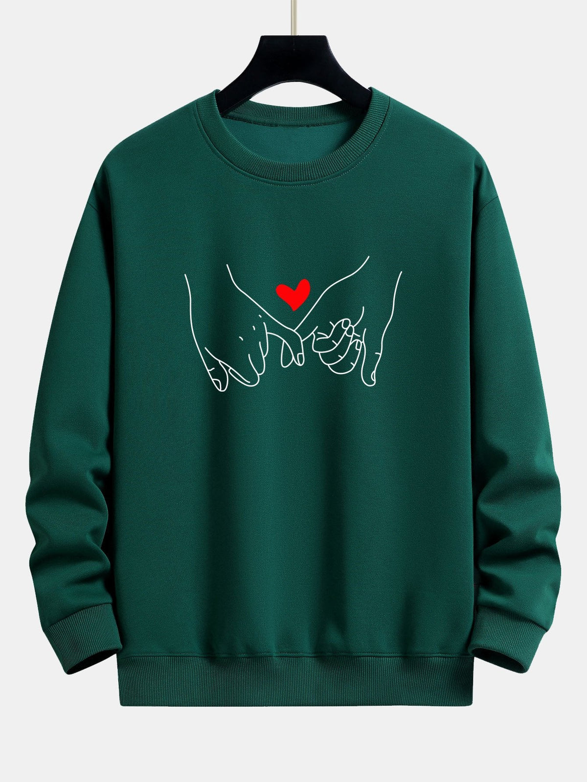 Sweatshirt til mænd med print og rund hals - afslappet pasform, bomuldsblanding og hverdagskomfort