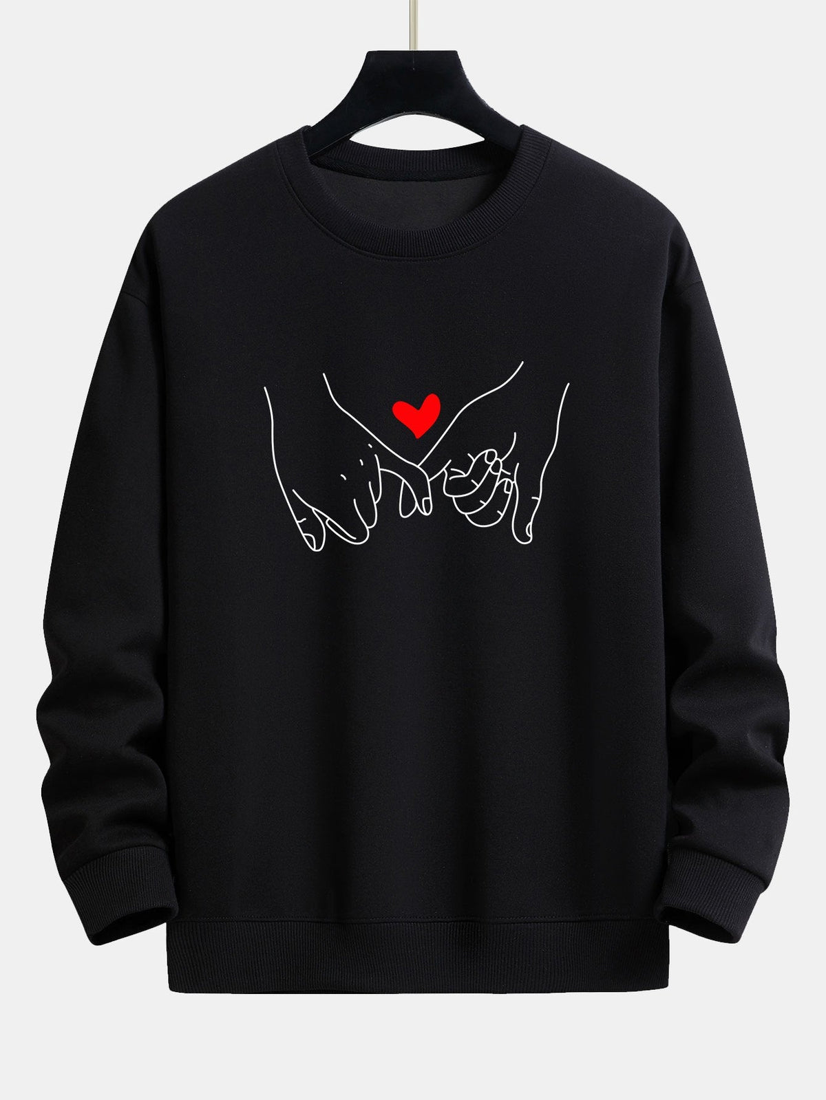 Sweatshirt til mænd med print og rund hals - afslappet pasform, bomuldsblanding og hverdagskomfort