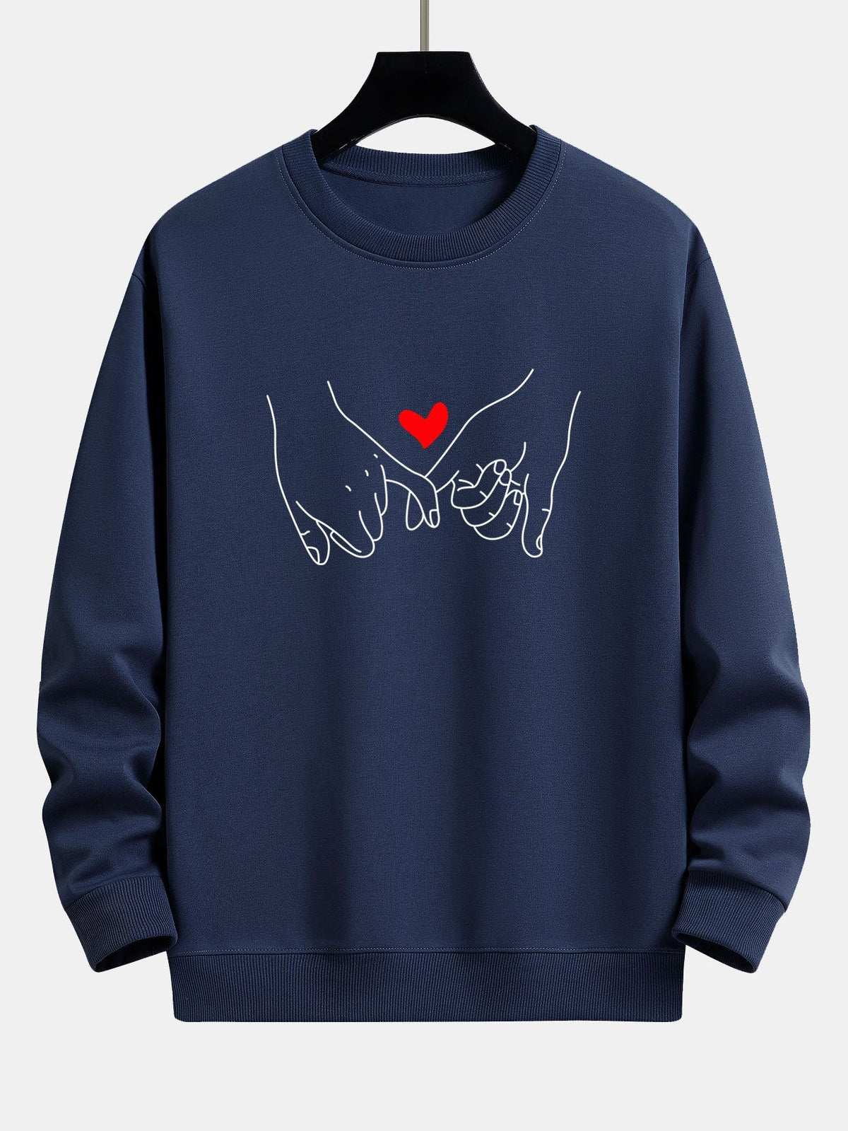 Sweatshirt til mænd med print og rund hals - afslappet pasform, bomuldsblanding og hverdagskomfort