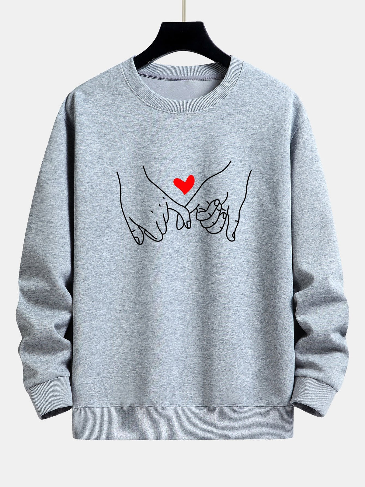 Sweatshirt til mænd med print og rund hals - afslappet pasform, bomuldsblanding og hverdagskomfort