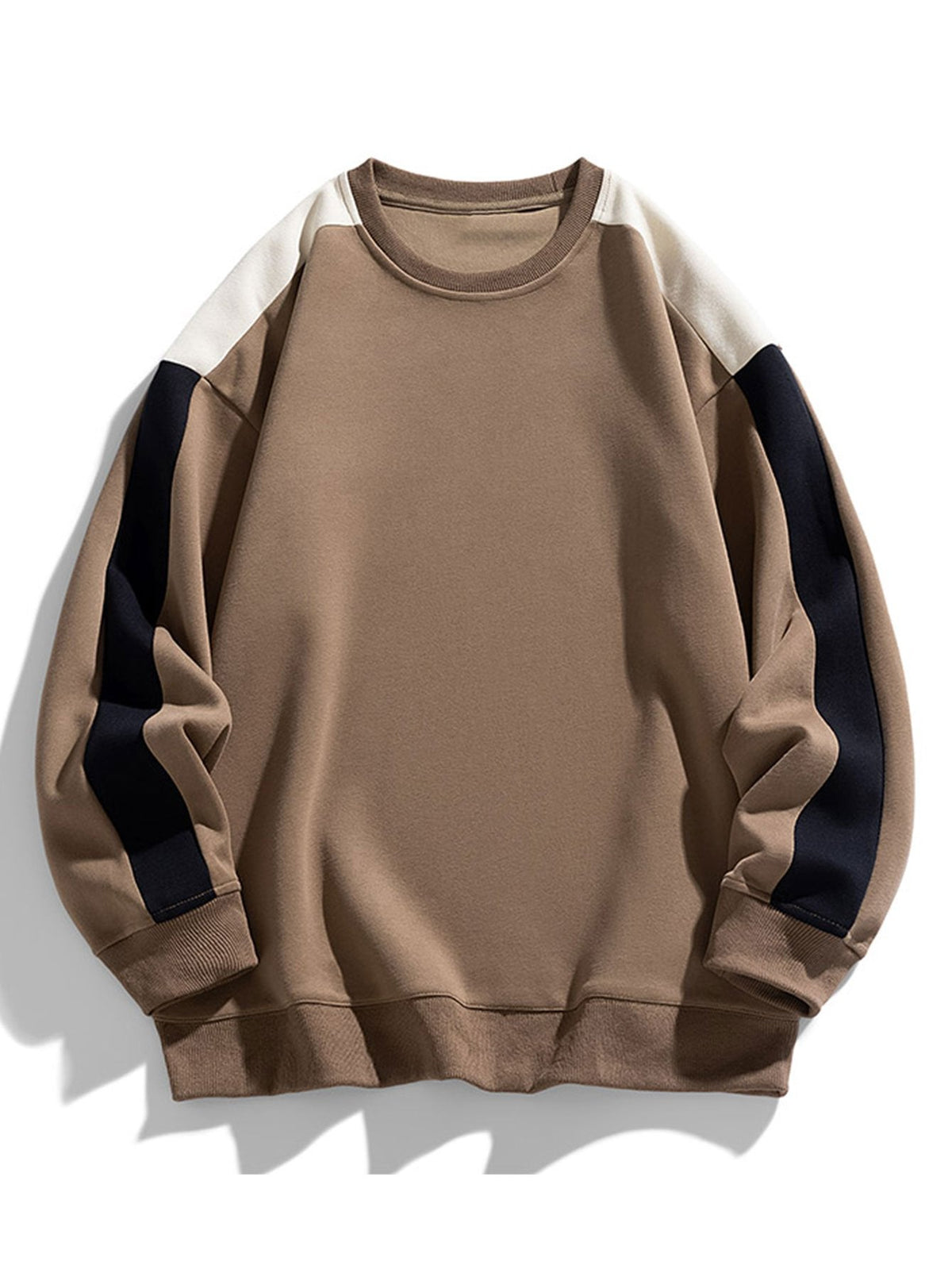 Sweatshirt für Herren mit kontrastierenden Ärmelpartien – Sportlicher Pullover mit Rundhalsausschnitt, lockerer Passform und gerippten Abschlüssen für lässige Alltagslooks