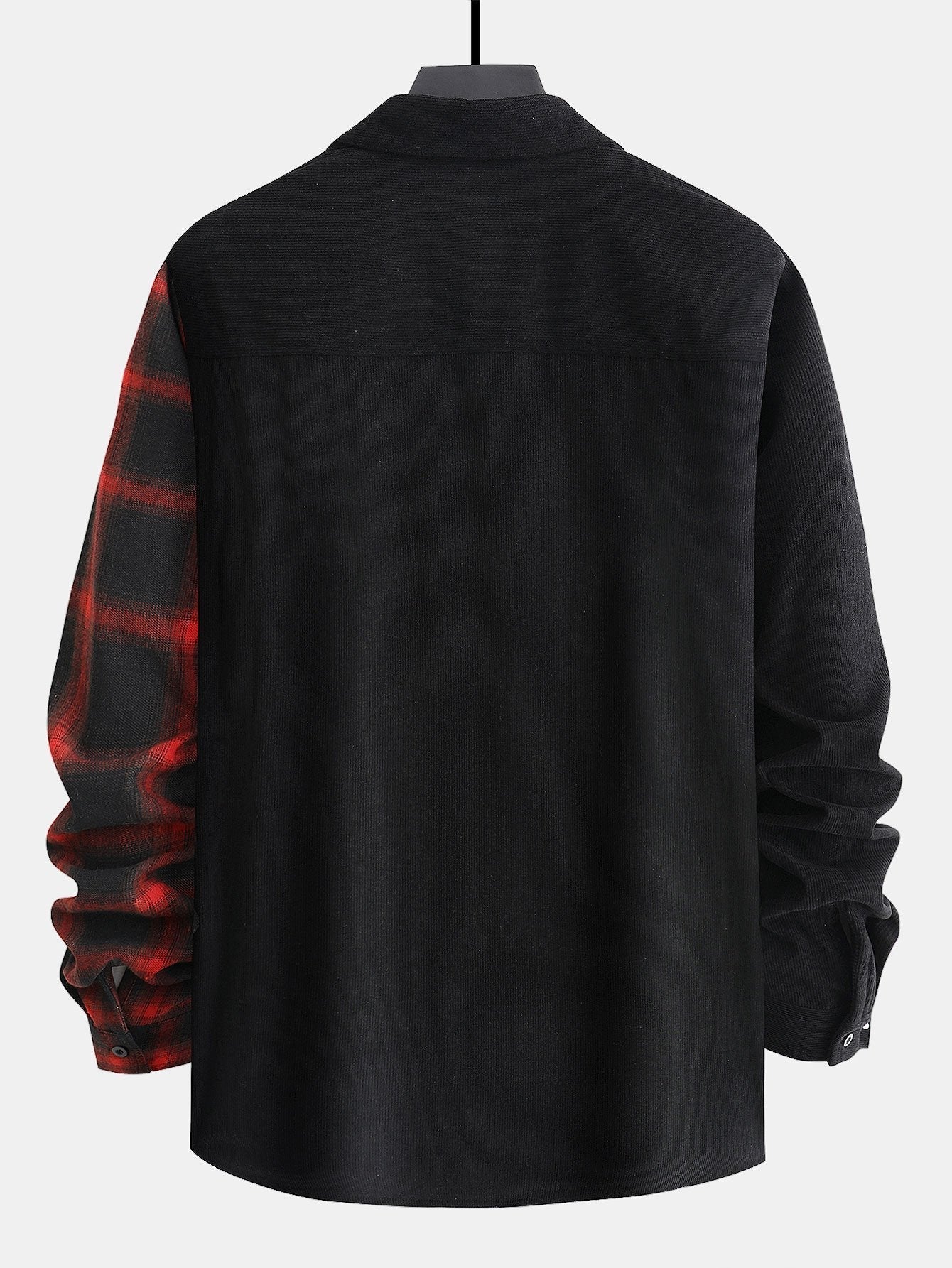 Men’s Corduroy Two-Piece Outfit – Printed Shirt and Drawstring Joggers for Autumn