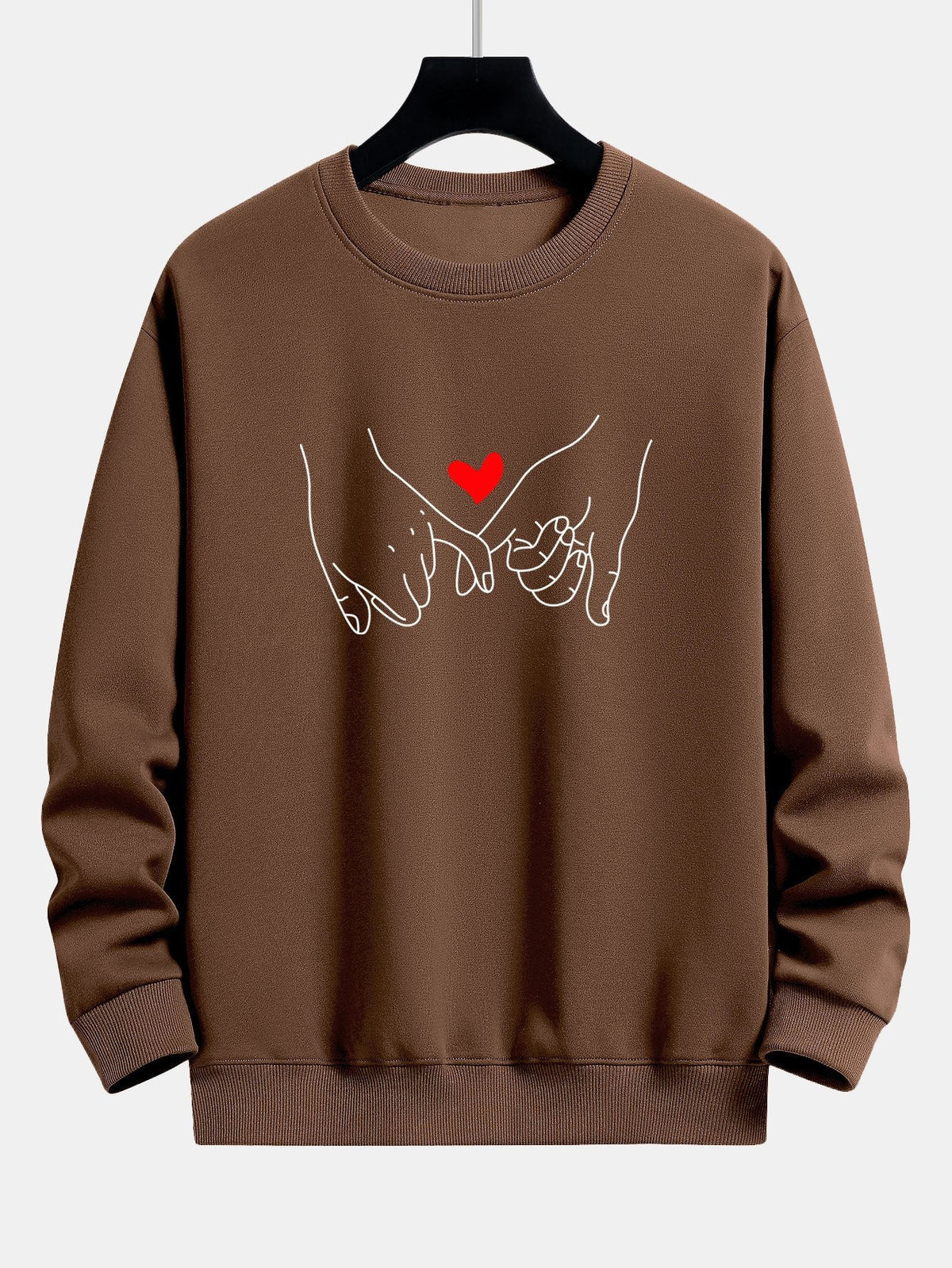 Sweatshirt til mænd med print og rund hals - afslappet pasform, bomuldsblanding og hverdagskomfort