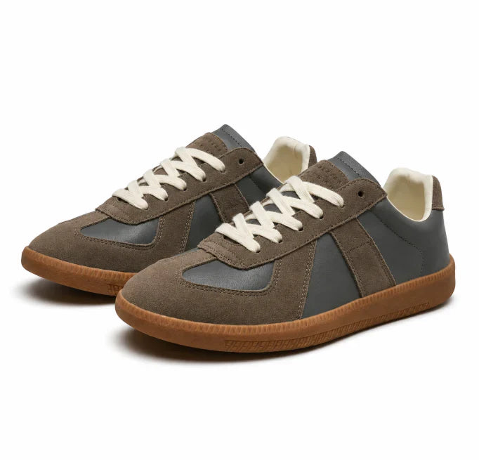 Męskie retro sneakersy niskie z panelami i sznurowaniem