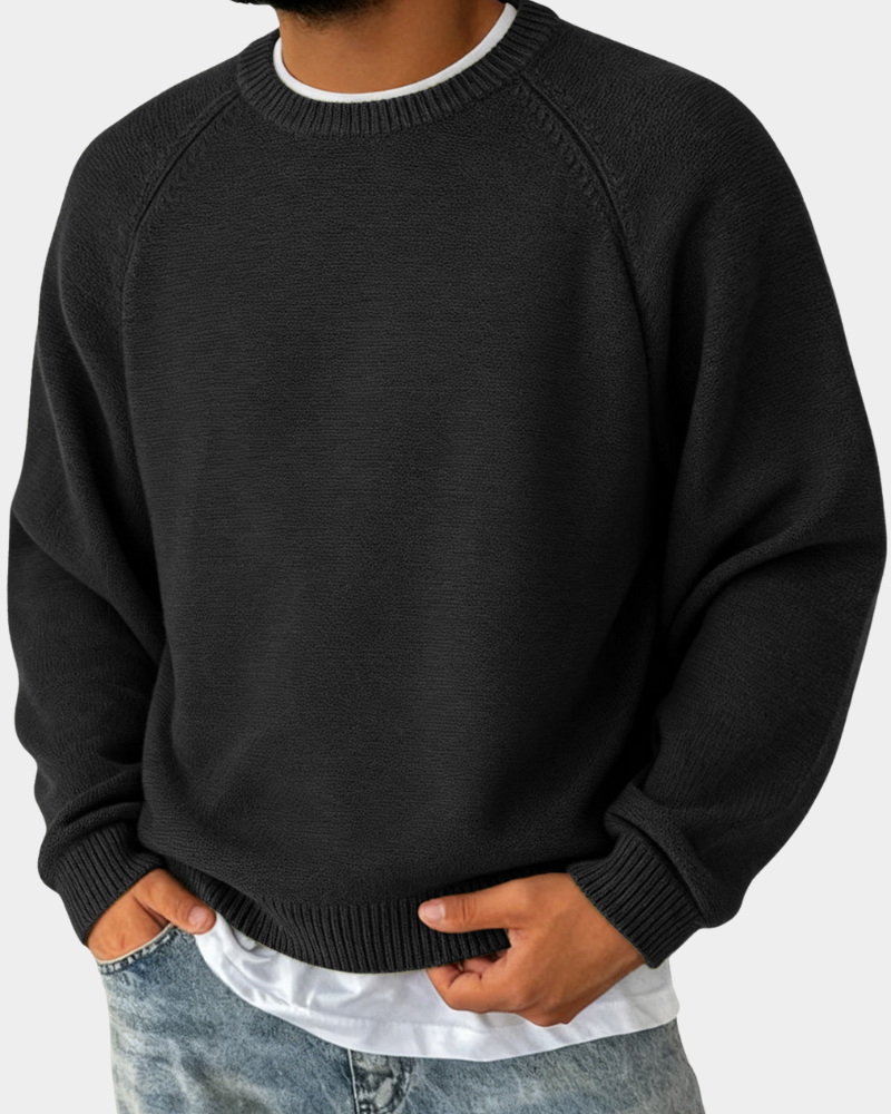 Pulover tricotat clasic pentru bărbați, cu guler rotund – pulover ușor de toamnă, cu mânecă lungă, pentru ținute urbane suprapuse, weekend, călătorii, stiluri smart casual și ținute de zi cu zi pentru sezonul de tranziție