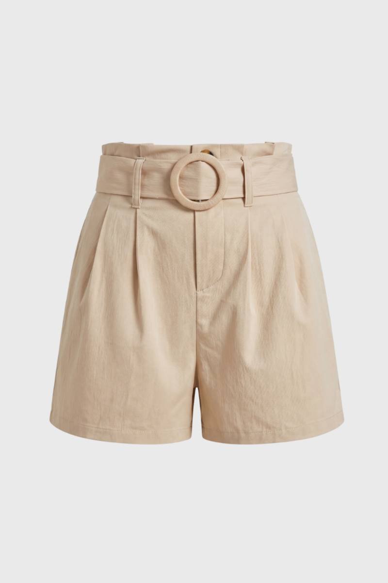 Women’s Pleated High Waist Belted Tailored Shorts