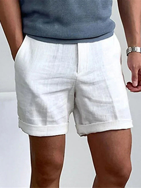 Pantaloncini da uomo con orlo arrotolato, vestibilità casual estiva
