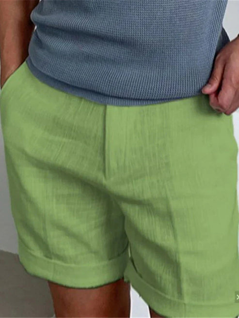 Pantaloncini da uomo con orlo arrotolato, vestibilità casual estiva
