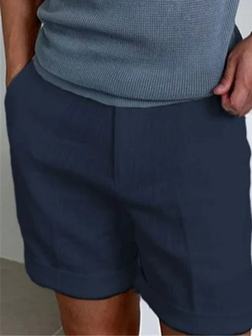 Pantaloncini da uomo con orlo arrotolato, vestibilità casual estiva