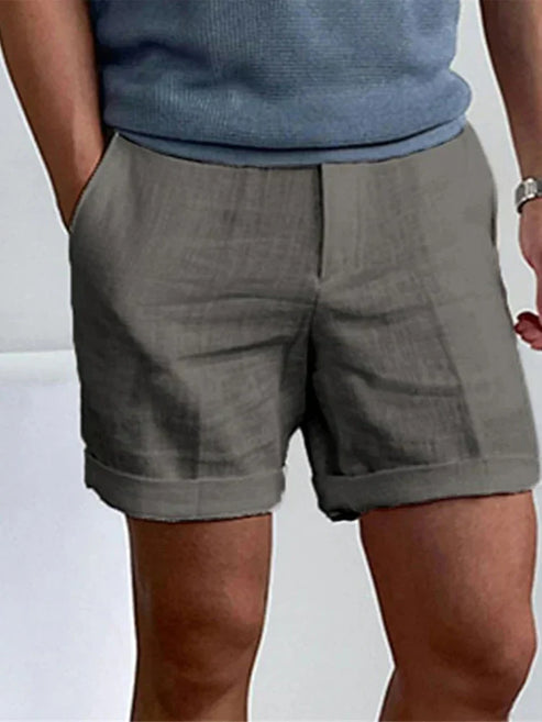 Pantaloncini da uomo con orlo arrotolato, vestibilità casual estiva