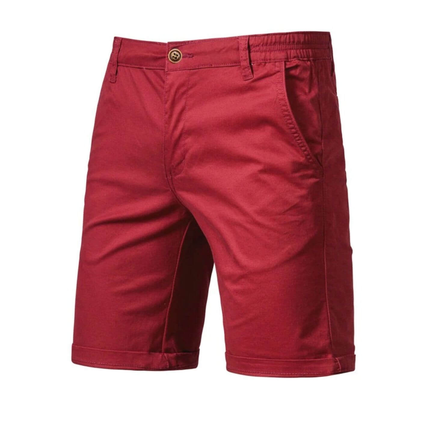 Pantalones cortos chinos para hombre con cintura elástica, ajuste inteligente y casual.