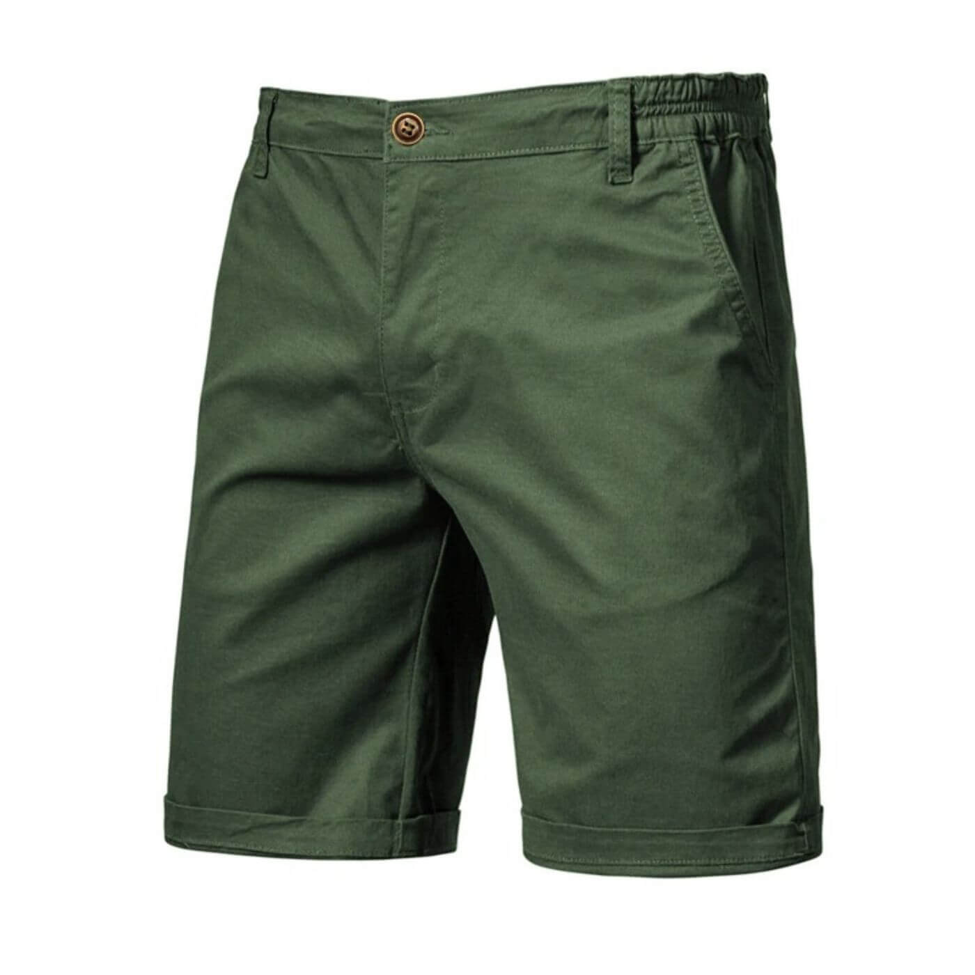 Pantalones cortos chinos para hombre con cintura elástica, ajuste inteligente y casual.