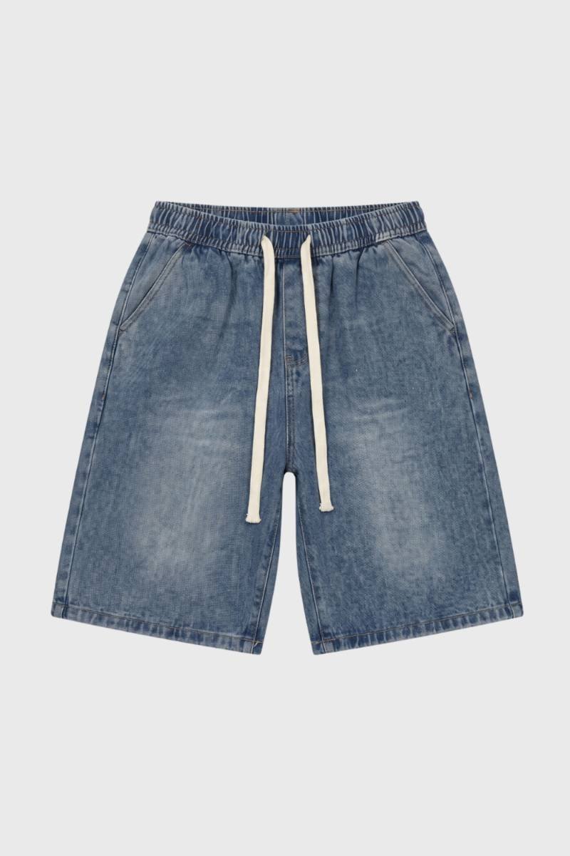 Herre denimshorts med snøre i taljen, afslappet og casual pasform