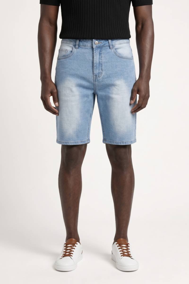 Herre denimshorts, slim fit, falmet casual snit