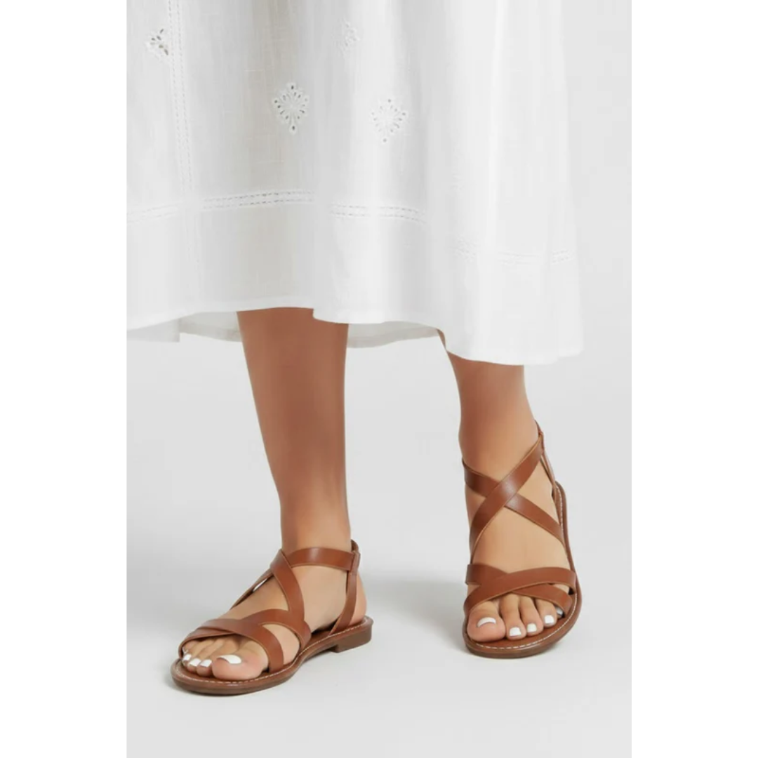 Women’s Strappy Flat Sandals – Open Summer Shoes for Holidays and Everyday Wear