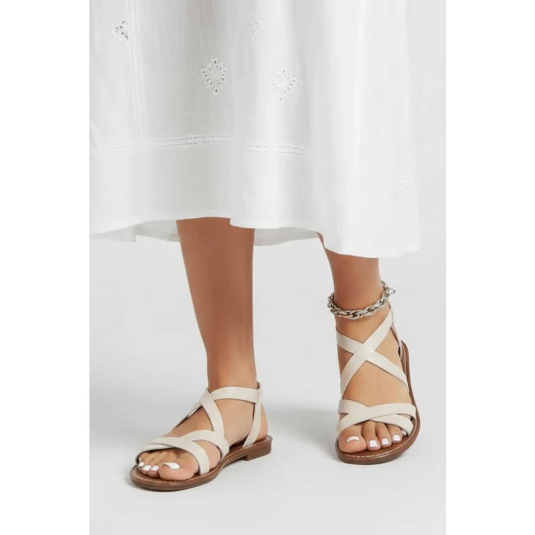 Women’s Strappy Flat Sandals – Open Summer Shoes for Holidays and Everyday Wear