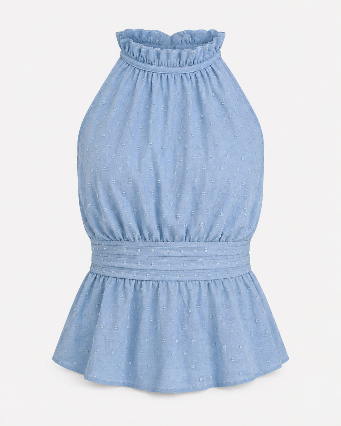 Γυναικεία μπλούζα peplum με λαιμόκοψη halter – σούρα στη μέση για καλοκαιρινές εμφανίσεις και περιστάσεις