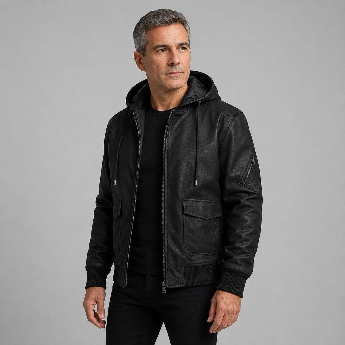 Casaco acolchoado com capuz em imitação de pele para homem – modelo bomber com forro acolchoado e fecho à frente, para um visual citadino de inverno, conjuntos casuais e sobreposição nos dias frios