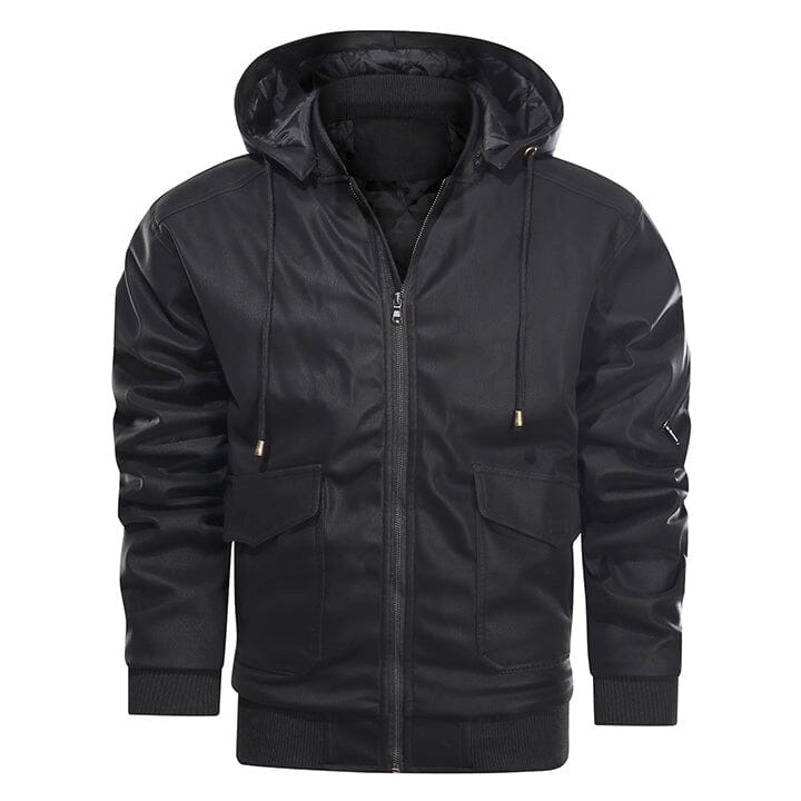 Casaco acolchoado com capuz em imitação de pele para homem – modelo bomber com forro acolchoado e fecho à frente, para um visual citadino de inverno, conjuntos casuais e sobreposição nos dias frios