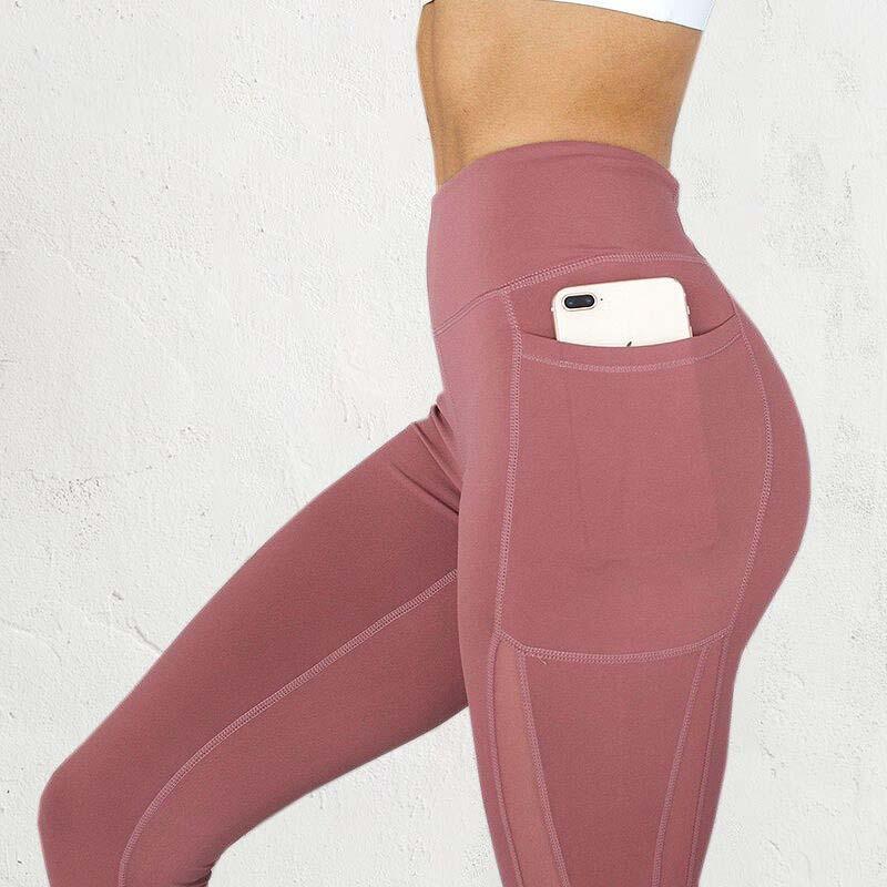 Women’s High-Waisted Compression Gym Leggings – Stretch Activewear with Side Pocket