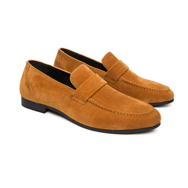 Férfi velúr penny loafer elegáns, könnyen felvehető alkalmi cipők