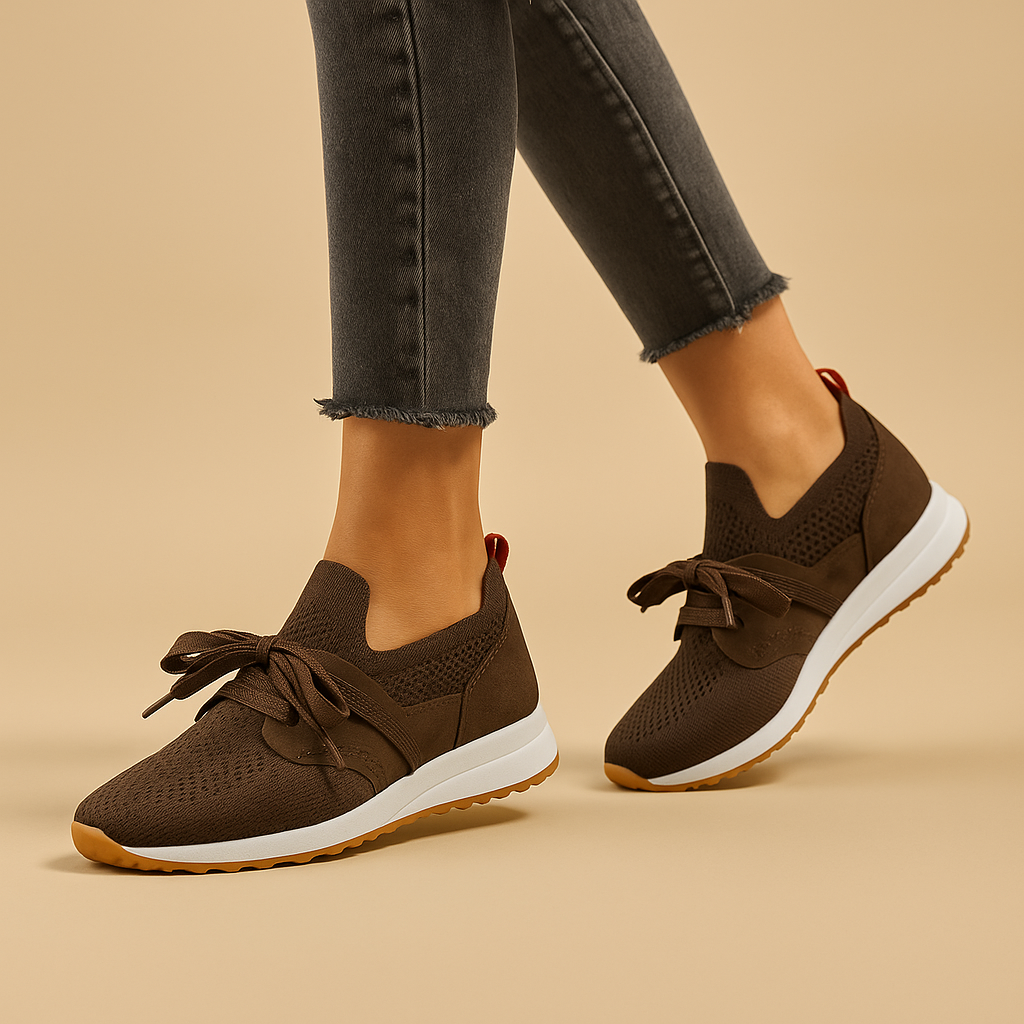 Women’s Lightweight Mesh Trainers with Lace-Up Fastening and Rubber Soles – Breathable Casual Shoes for Walking and Everyday Wear