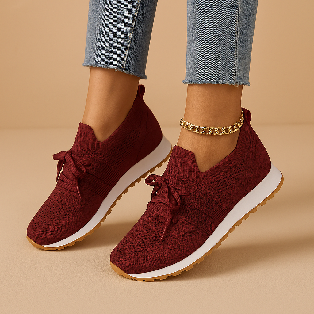 Women’s Lightweight Mesh Trainers with Lace-Up Fastening and Rubber Soles – Breathable Casual Shoes for Walking and Everyday Wear