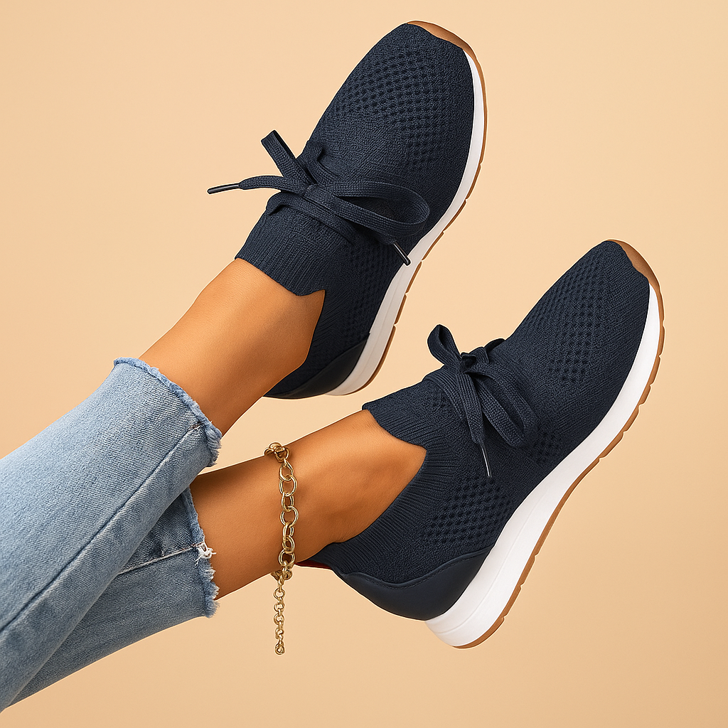 Women’s Lightweight Mesh Trainers with Lace-Up Fastening and Rubber Soles – Breathable Casual Shoes for Walking and Everyday Wear