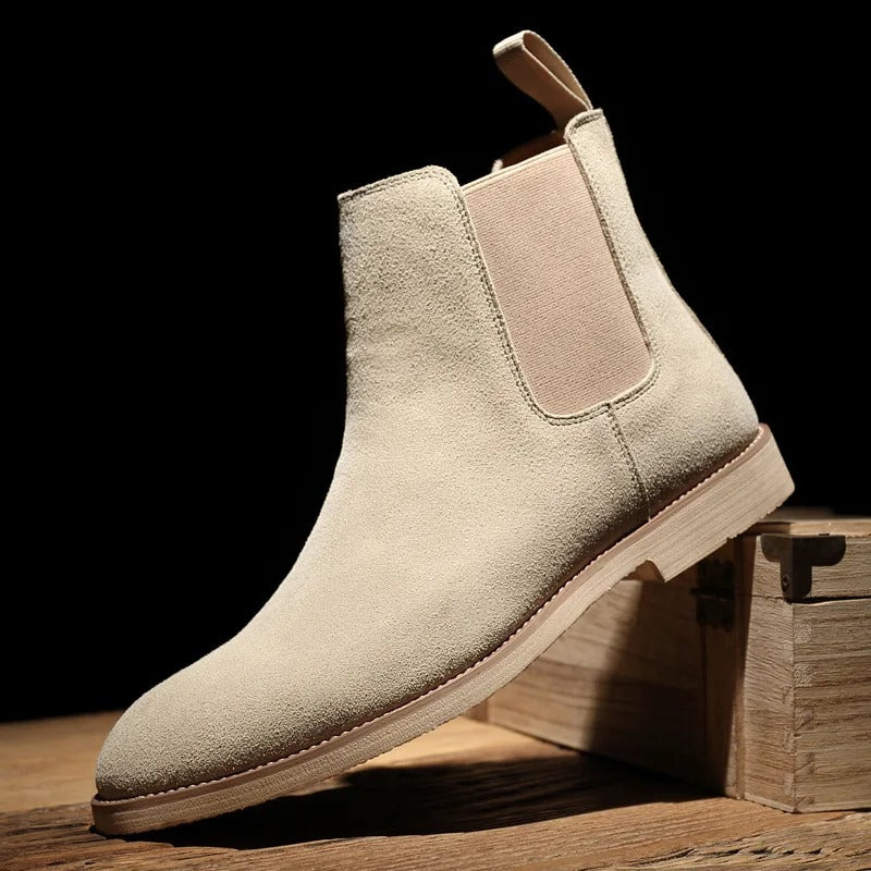 Men’s Suede Footwear Classic Slip Boots On Ankle Style for Casual and Smart-Casual Wear