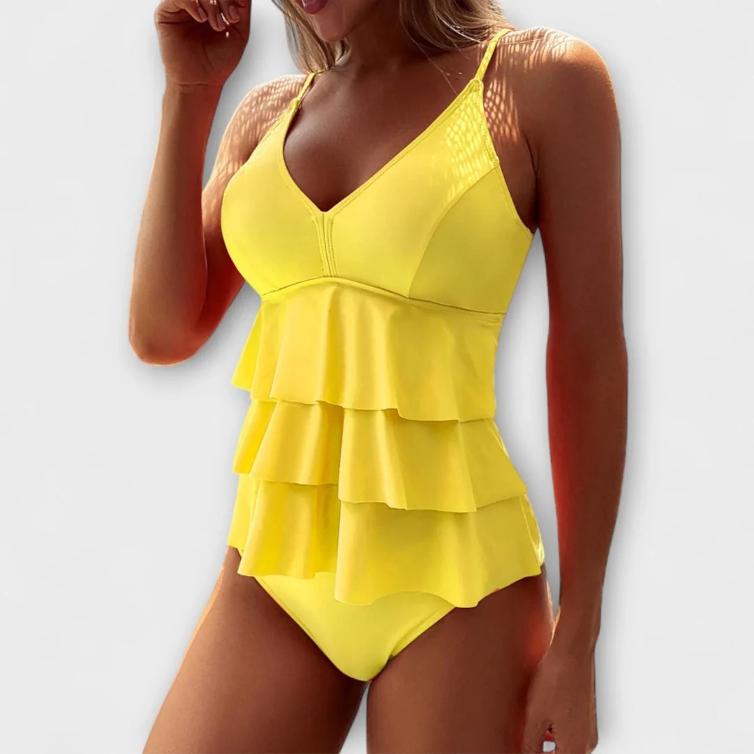 Women’s Ruffle Tankini Set – Flattering Summer Swimwear for Beach and Pool
