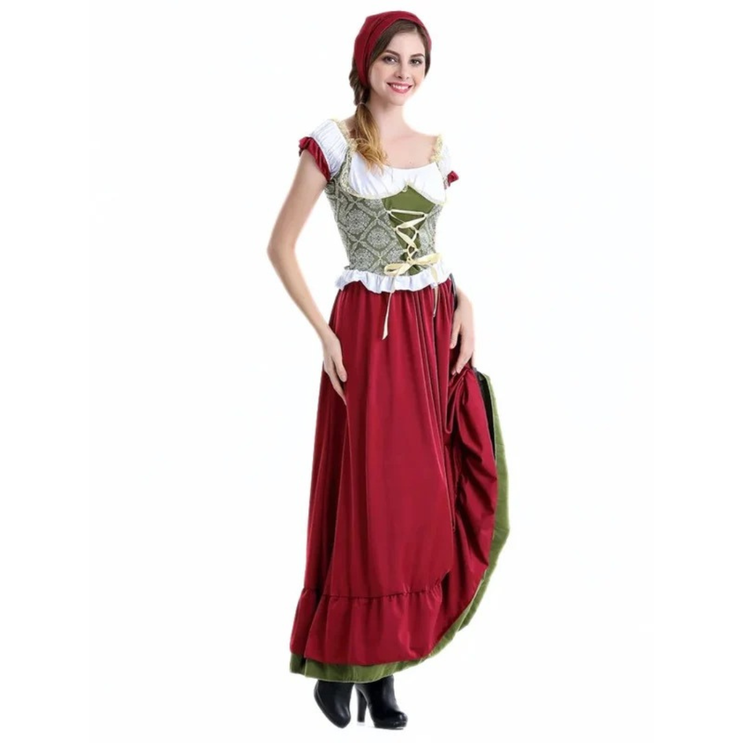 Damen-Dirndlkleid mit Schnürung – schulterfreies Oktoberfest-Minikleid für Volksfeste
