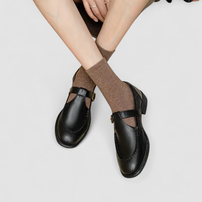 Scarpe ortopediche da donna modello Mary Jane - scarpe comode con cinturino e tacco basso per l'uso quotidiano