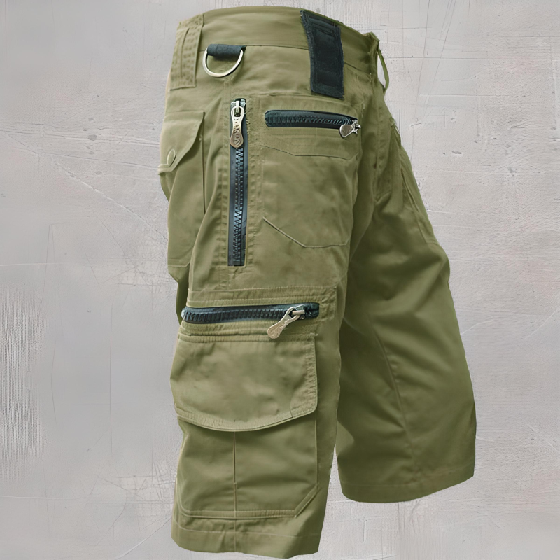 Pantaloni scurți tactici utilitari pentru bărbați – stil cargo robust, cu buzunare multiple, pentru purtare în aer liber