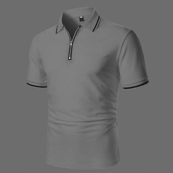 Pánské polo tričko s krátkým rukávem a zipem, ležérní, smart-casual, prodyšné bavlněné tričko