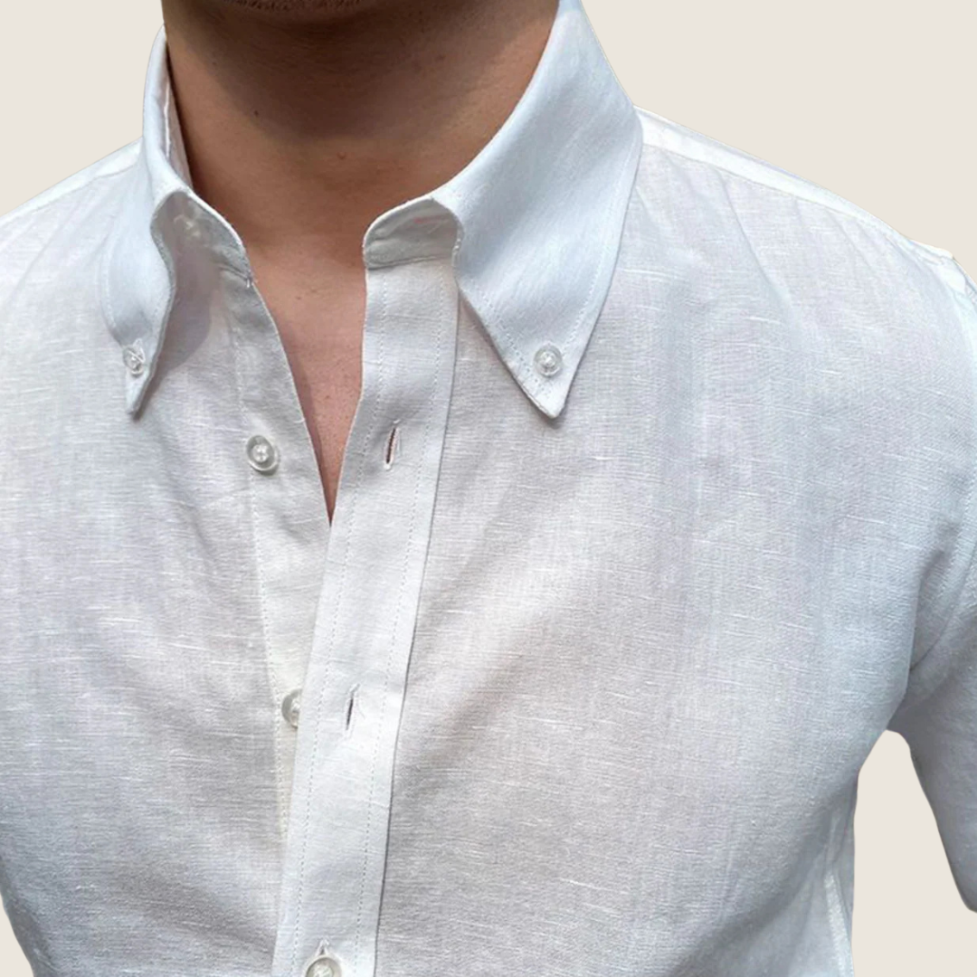 Men’s Slim Fit Button-Down Shirt – Long Sleeve Smart Casual Style for Summer Workwear